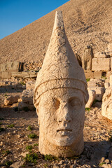 Ancient statues on the top of Nemrut mount, Turkey. The mount Nemrut is listed as UNESCO World...