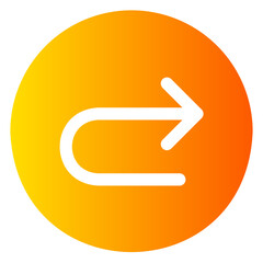 turn right gradient icon