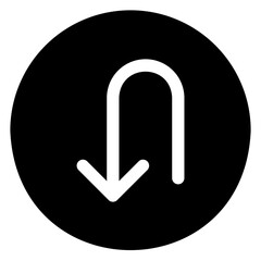 turn down glyph icon