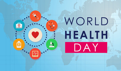 Vector illustration design of World Health Day .World Health Day is a global health awareness day celebrated every year on 7th April.
