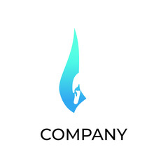 Blue goose head gradeient logo overlapping