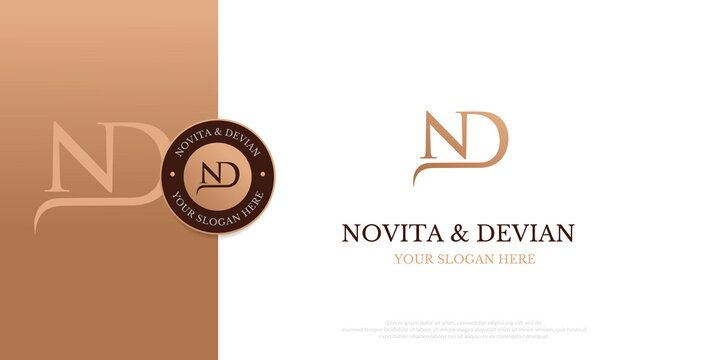 Initial ND Logo Design Vector