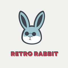 Rabbit head logo in distinctive retro color