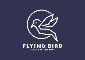 Stiff art style of flying bird