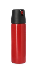 Bottle of gas pepper spray on white background
