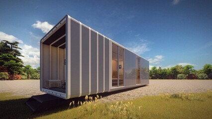 Fototapeta na wymiar perspective of modern cottage house 3d rendering 