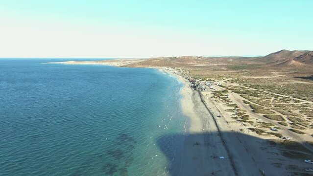 tecolote beach aerial view, baja california south mexico