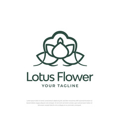 Lotus flower icon Abstract Logo Spa Beauty Salon Brand Cosmetics Fashion Luxury Design Vector Template