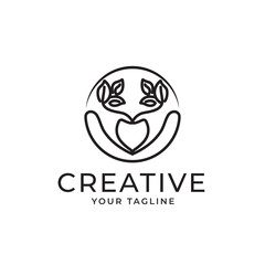 Abstract logo Brand cosmetics spa salon beauty flower logo circular flower and leaf logotype - vector