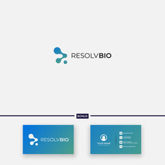 simple letter R Biotechnology logo abstract