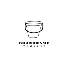 cleaning bucket logo cartoon design template icon cute isolated vector illustration