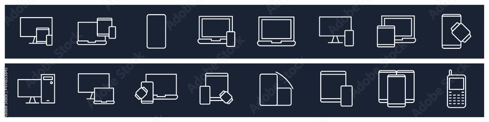 Poster set of devices elements symbol template for graphic and web design collection logo vector illustrati