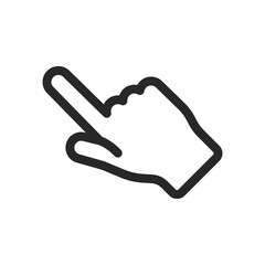 Hand clicking icon. Finger pointer pictogram. Click tap vector symbol.