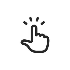 Hand clicking icon. Finger pointer pictogram. Click tap vector symbol.