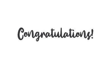 Congratulations vector lettering. Hand drawn style congrats message.