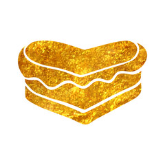 Hand drawn gold foil texture icon Cake