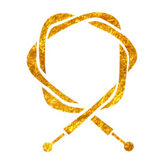 Hand drawn gold foil texture icon Bicycle cable