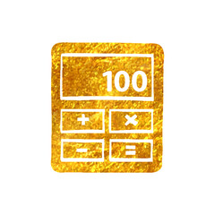 Hand drawn gold foil texture icon Calculator
