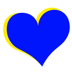 Yellow and blue heart ukrainian flag. The symbol of the national flag of Ukraine in the form of a heart with copy space. Ukrainian national concept.