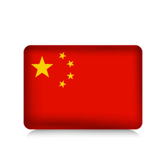 China Flag Glossy Design with Rounded Corners