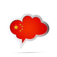 Speech bubble with China flag