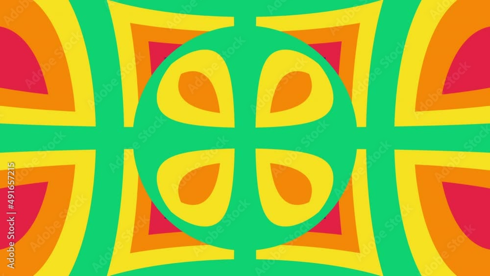 Poster distorted stripes in abstract rainbow pattern. seamless loop animation with rainbow lines