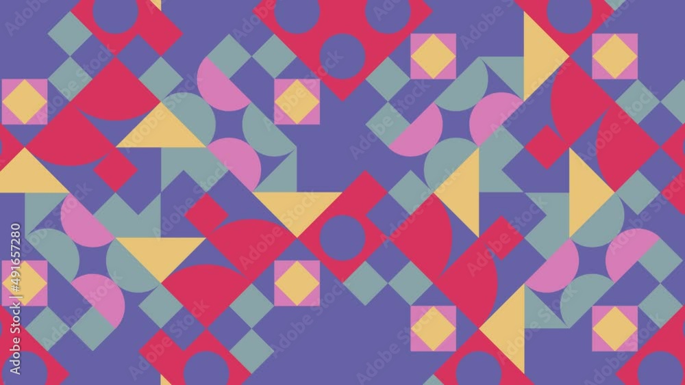 Aufkleber very peri violet elements in abstract geometric mosaic. abstract animated pattern with geometric til