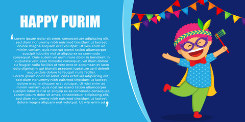 Vector illustration for Purim festival greeting
