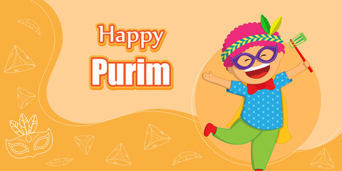 Obraz premium Vector illustration for Purim festival greeting