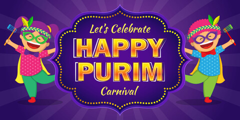Vector illustration for Purim festival greeting