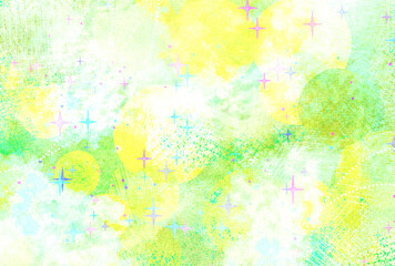 背景素材_水彩テクスチャ_キラキラ_黄緑