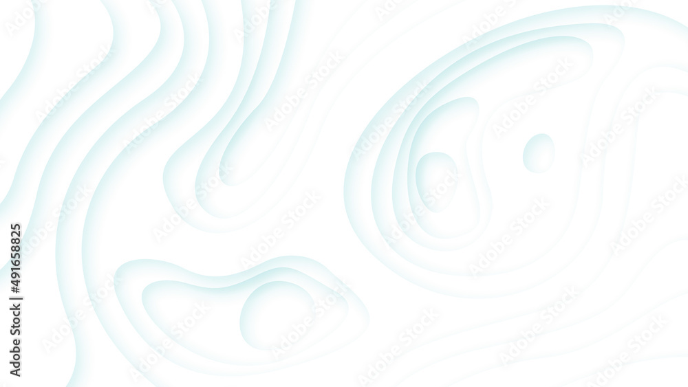 Aufkleber white abstract wavy paper cut background with shadows, vector. modern design objects