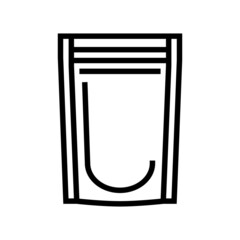 pouch plastic line icon vector. pouch plastic sign. isolated contour symbol black illustration