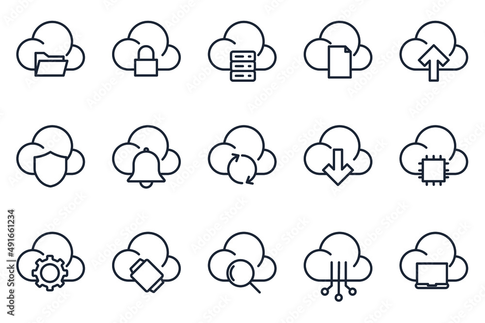 Aufkleber set of cloud computing elements symbol template for graphic and web design collection logo vector il