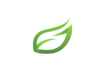 Green leaf ecology element vector icon logo