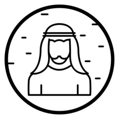 Arabic Man wearing traditional Costume Concept, Thawb with head band Vector Icon Design, Muslim festival Symbol, Lesser Eid and Islamic Holidays Sign, holy Ramazan stock illustration
