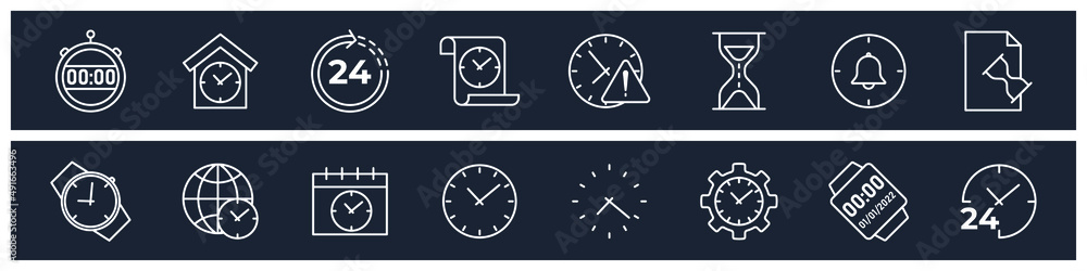 Poster set of time and clock elements symbol template for graphic and web design collection logo vector ill