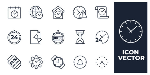 set of Time and Clock elements symbol template for graphic and web design collection logo vector illustration