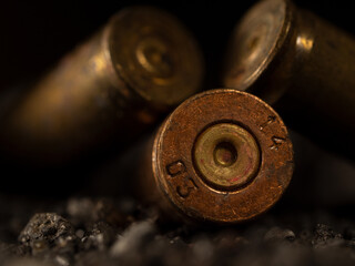 Bullet shells isolated on black background