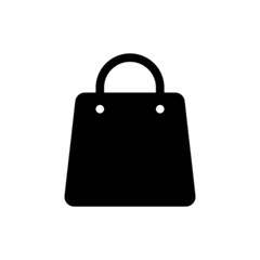Vector illustration of shopping bag silhouette. Suitable for design element of shopping app icon, e commerce, and online trading.