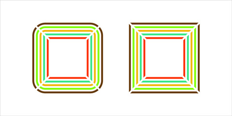 pair of line frame or border design vector