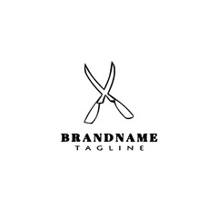gardening tool secateurs logo cartoon icon design template black isolated vector