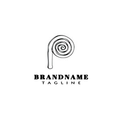 gardening hose logo cartoon icon design template black isolated vector