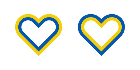 Ukraine Flag in Heart Form Save Ukraine Vector Graphic Illustration