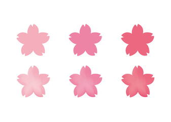 桜の花のシルエットイラスト　ピンク