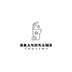 waste basket cartoon logo icon design vector illustration