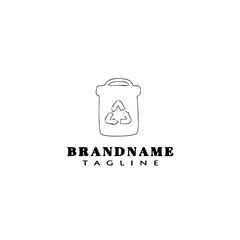 waste basket cartoon logo icon design vector illustration