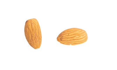 Almond nuts isolated on white background
