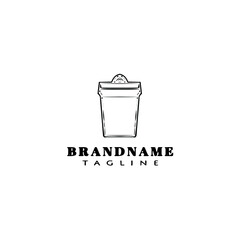 waste basket cartoon logo icon design vector illustration