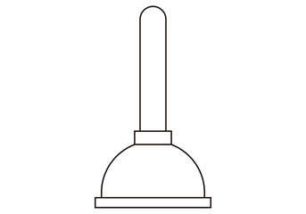 Icono negro de desatascador en fondo blanco.